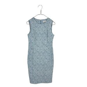 Calvin Klein sz 14 blue white textured print sheath dress